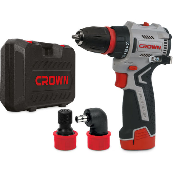 Trapano avvitatore 1/4" 23/45Nm 12V BL Crown CT21129HQX-2 BMC