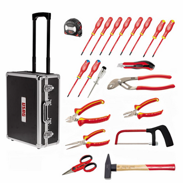 Valigia/trolley con assortimento per elettrotecnica 20 pezzi 002 TME 20 Usag U00020006