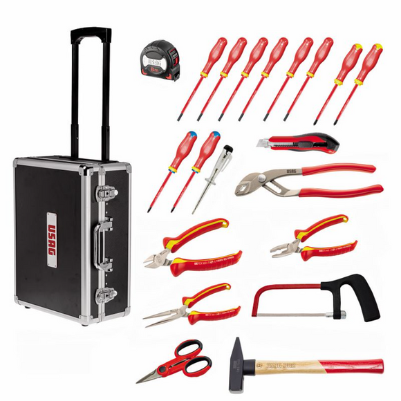 Valigia/trolley con assortimento per elettrotecnica 20 pezzi 002 TME 20 Usag U00020006