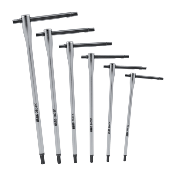 Serie 6 chiavi a T maschio esagonali con traversino scorrevole 280 TK/SE6 Usag U02800020