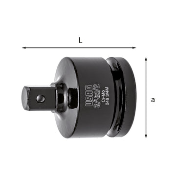 Raccordo riduttore 3/4"F -> 1/2"M 246 3/4 M Usag U02460402