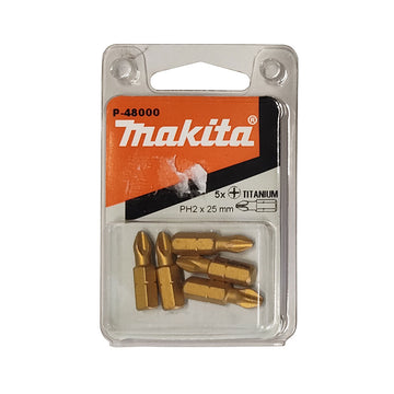 Kit 5 inserti in titanio 1/4" PH2 Makita P-48000