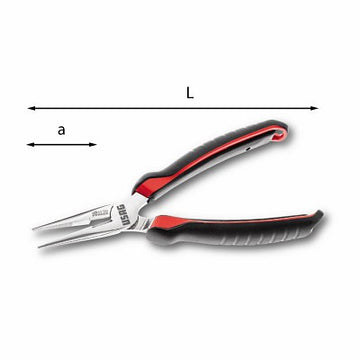 Pinze a becchi mezzotondi lunghissimi diritti Usag 133 AX