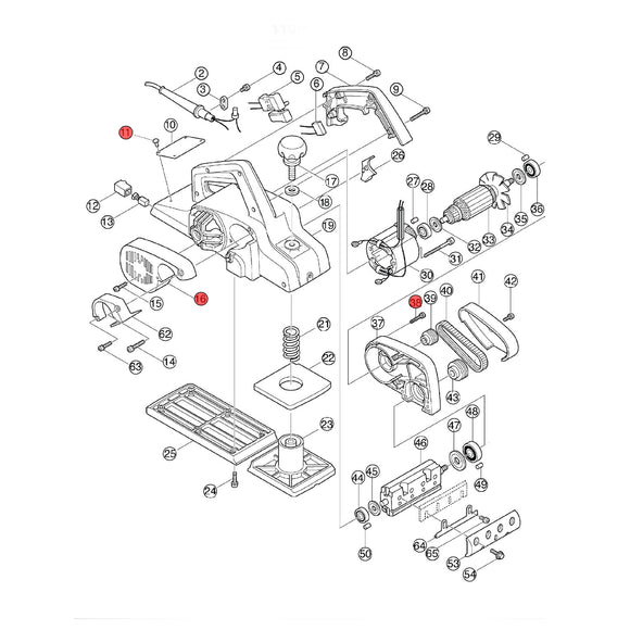 Spaccato ricambi pialla 1911B