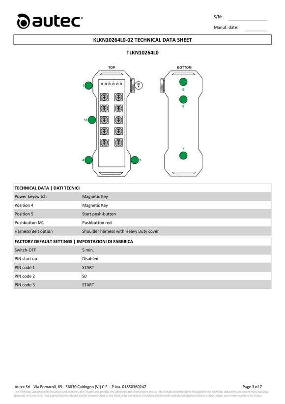 Radiocomando LK NEO 10 ACRM15 Autec KLKN10264L0