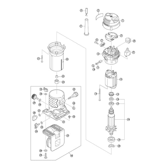 Spaccato ricambi rifilatore 3712