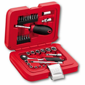 Assortimento 34 pezzi in cassetta modulare con bussole esagonali ed inserti 601 1/4 J34 Usag U06010001