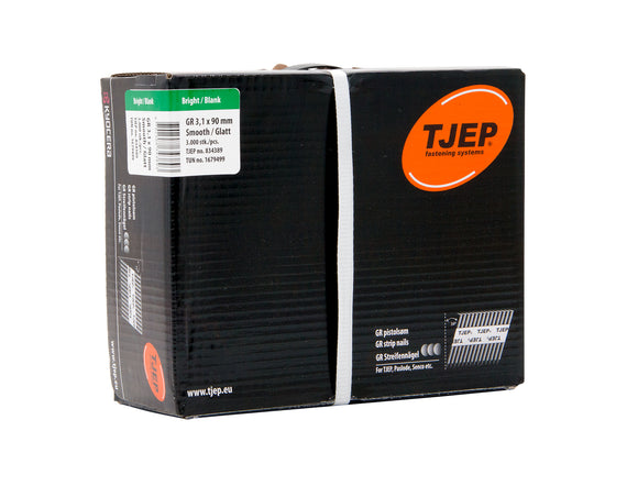 Confezione da 3000 chiodi nastrati mezzatesta ring 34° 3,1x90mm TJEP GR 31/90