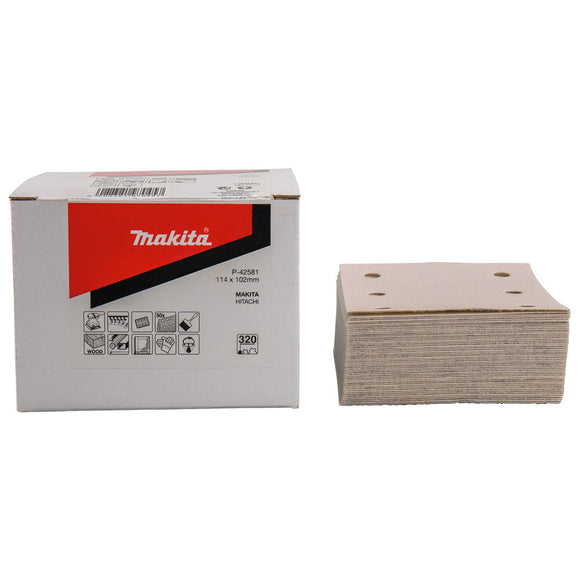 Confezione da 50 carte abrasive 114x102mm Makita P-42581