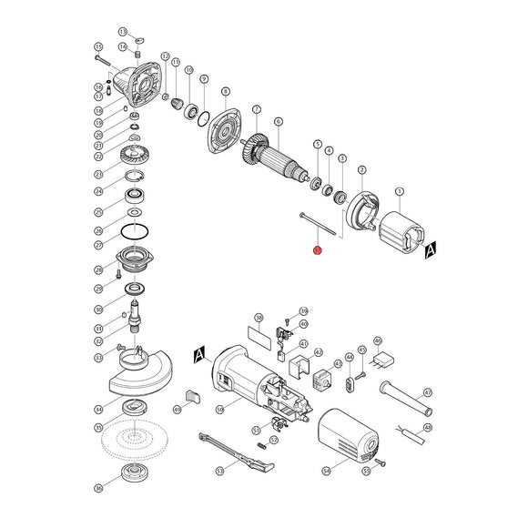 Spaccato ricambi smerigliatrice 9557HNG
