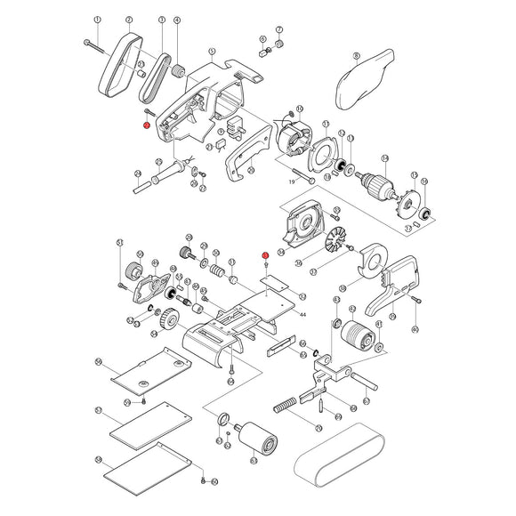 Spaccato ricambi levigatrice a nastro 9924DB