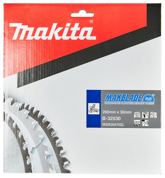 Lama MakBlade Plus Ø260mm foro 30mm 70 denti Makita B-32530