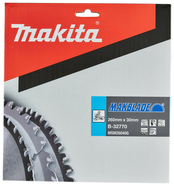 Lama MakBlade Ø260mm foro 30mm 40 denti Makita B-32770