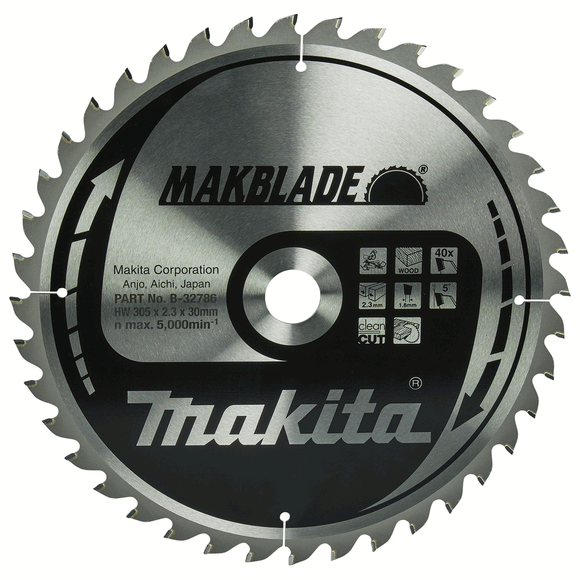 Lama MakBlade Ø305mm foro 30mm 40 denti Makita B-32786