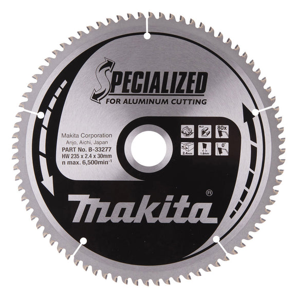 Lama Specialized per alluminio Ø235mm foro 30mm 80 denti Makita B-33277