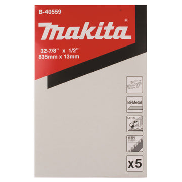Confezione 5 lame BIM per metallo 13mm per sega a nastro Makita B-40559 - 0