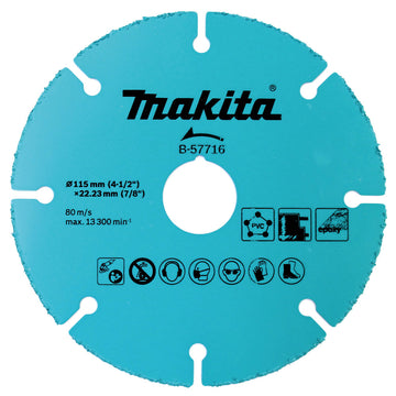 Disco da taglio multimateriale Ø115mm foro 22x23mm Makita B-57716