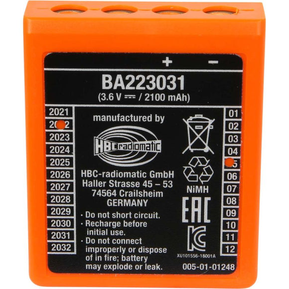 Batteria originale 3,6V 2100mAh HBC-RADIOMATIC BA223031
