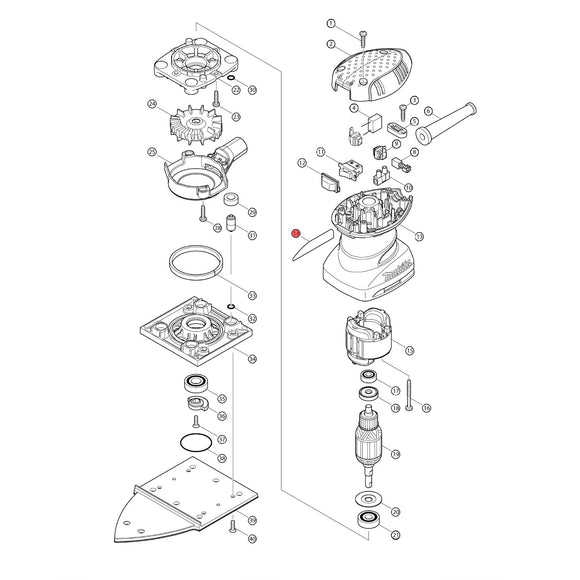 Spaccato ricambi levigatrice orbitale BO4565