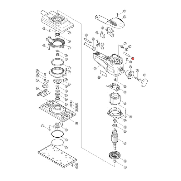 Spaccato ricambi levigatrice orbitale BO4901