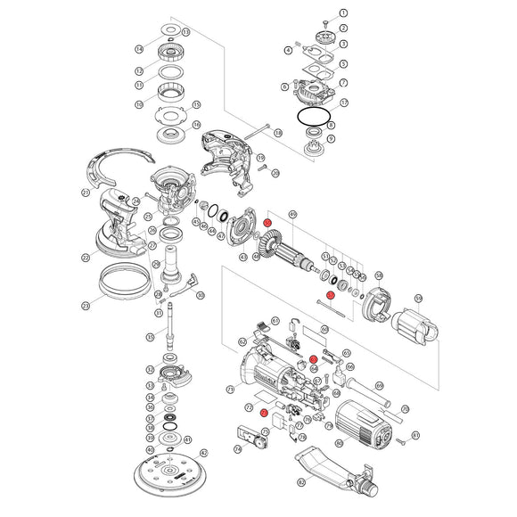 Spaccato ricambi levigatrice rotorbitale BO6050J