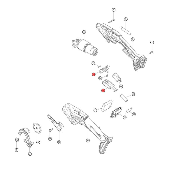 Spaccato ricambi cesoia universale CP100D