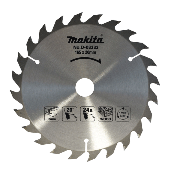 Lama TCT Ø165mm foro 20mm 24 denti Makita D-03333