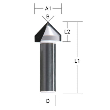 Fresa per scanalature a "V" 19,05x15,88 Makita D-09597 - 0