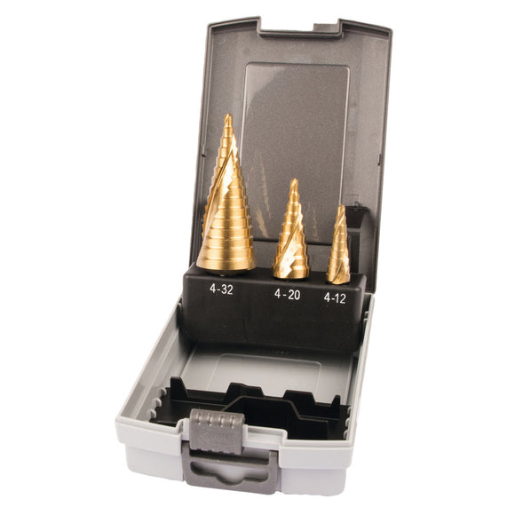 Set punte a gradini TiN con taglienti a spirale 1/4" Makita D-41872
