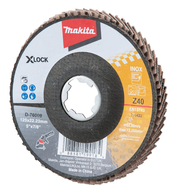 Dischi abrasivi lamellari X-Lock Ø125mm foro 22,23mm Makita