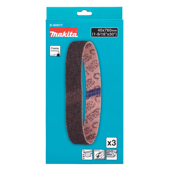 Confezione 3 nastri per trattamento superfici 40x760mm Makita