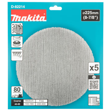 Pacchi da 5 dischi abrasivi con supporto a rete Ø225mm Makita - 0