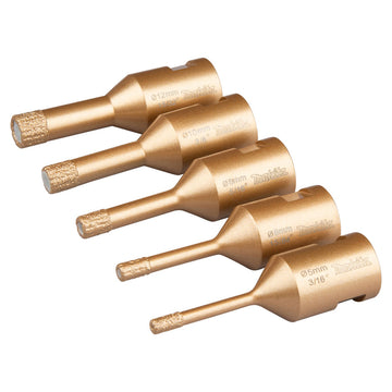 Set 5 foretti diamantati per uso a secco M14 Makita D-82812