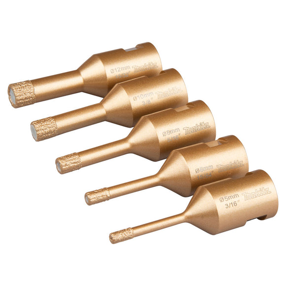 Set 5 foretti diamantati per uso a secco M14 Makita D-82812
