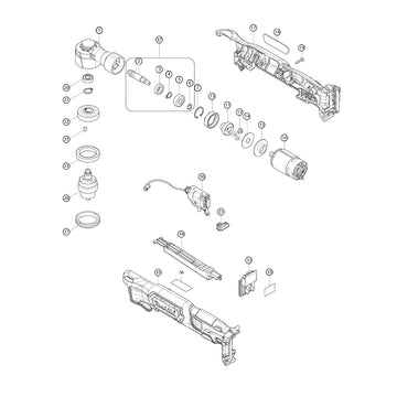 Spaccato ricambi trapano avvitatore angolare DA332D