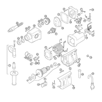 Spaccato ricambi carotatrice DBM130