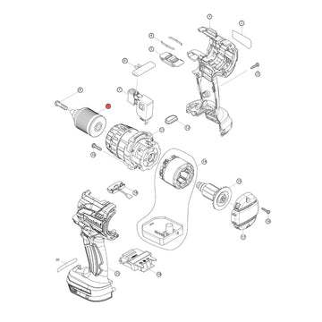 Spaccato ricambi trapano avvitatore DDF481