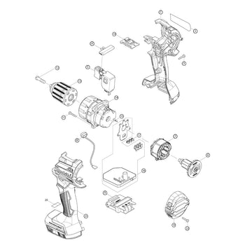 Spaccato ricambi trapano avvitatore DDF484
