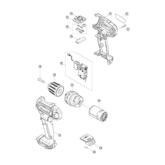 Spaccato ricambi avvitatore DF333D