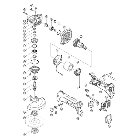 Spaccato ricambi smerigliatrice DGA452