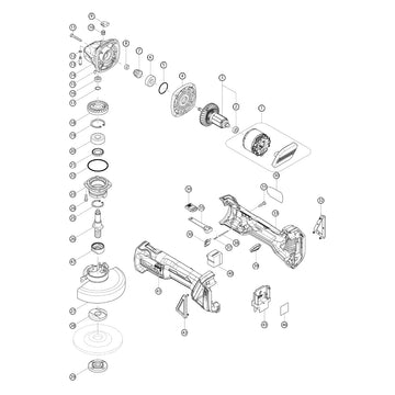 Spaccato ricambi smerigliatrice angolare DGA456
