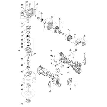 Spaccato ricambi smerigliatrice angolare DGA513