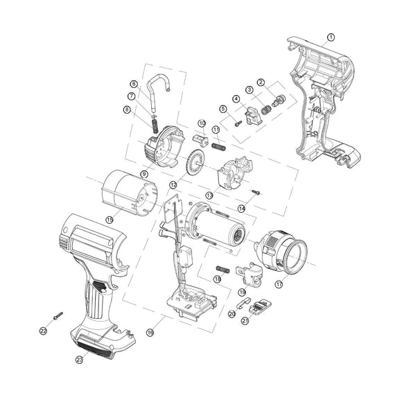 Spaccato ricambi termosoffiatore DHG181