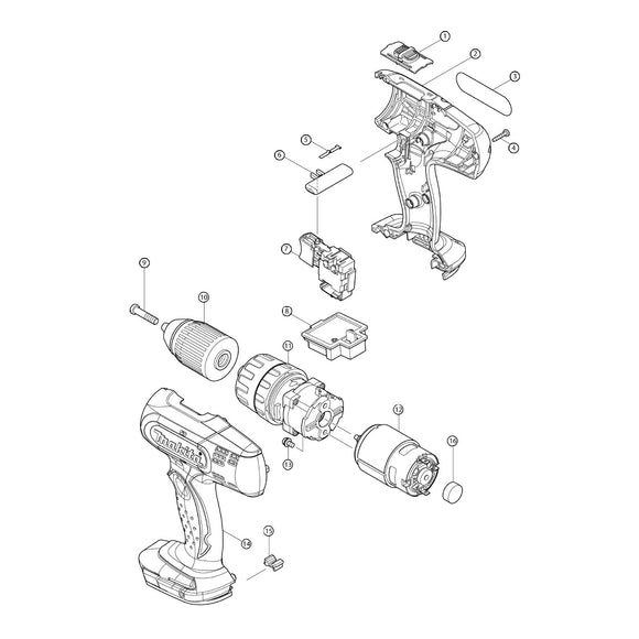 Spaccato ricambi avvitatore DHP453