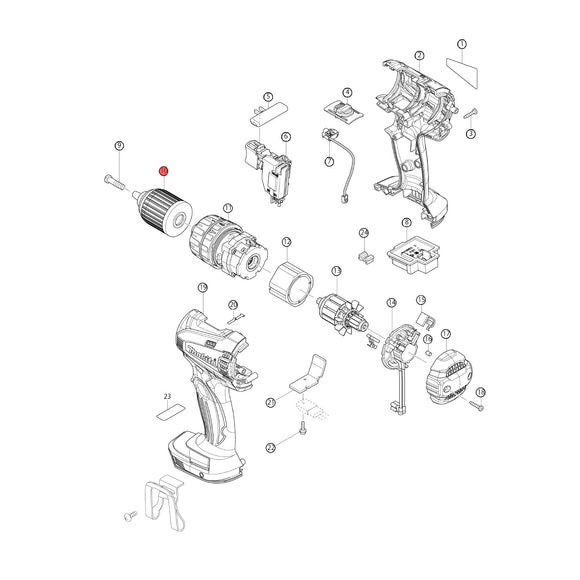 Spaccato ricambi avvitatore DHP456