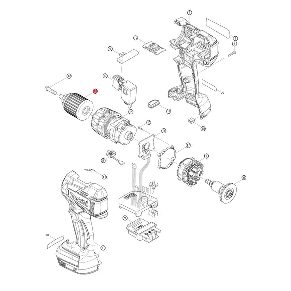 Spaccato ricambi avvitatore DHP480