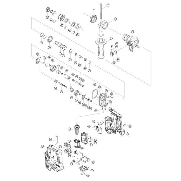 Spaccato ricambi tassellatore DHR171