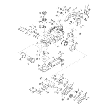 Spaccato ricambi pialla DKP181