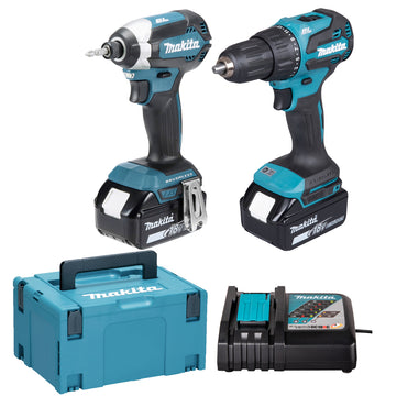 Set avvitatori 18V DHP490 + DTD153 + 2x BL1850 18V 5Ah + 1x DC18RC Makita DLX2537TJ