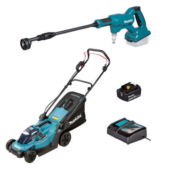 Set DLM330 + DHW180 + 1x BL1850 18V 5Ah + 1x DC18RC Makita DLX2583T